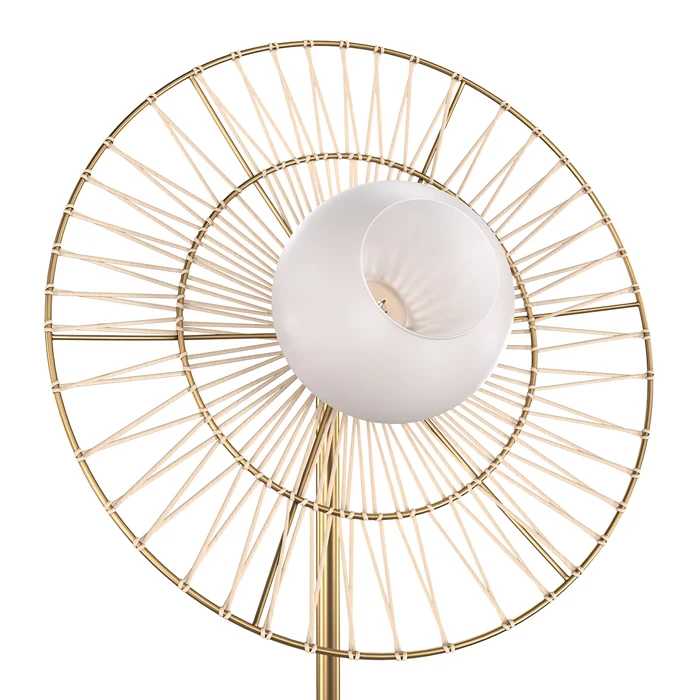 Lampadaire Bandia en métal doré