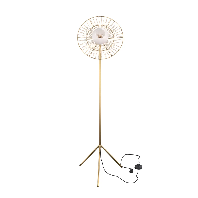 Lampadaire Bandia en métal doré