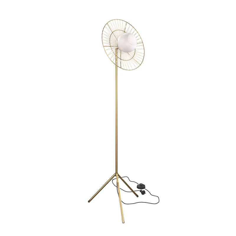 Lampadaire Bandia en métal doré