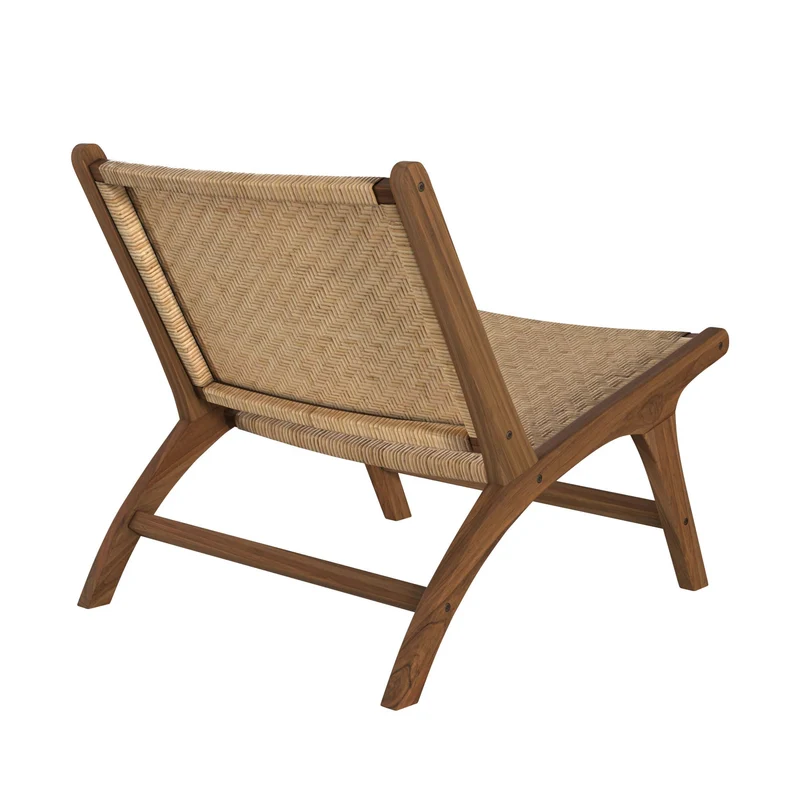 Fauteuil Kilka en teck et tressage chevron
