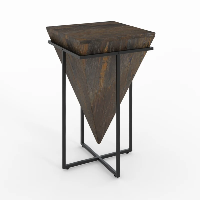 Grande table d'appoint Shanghai en bois et métal