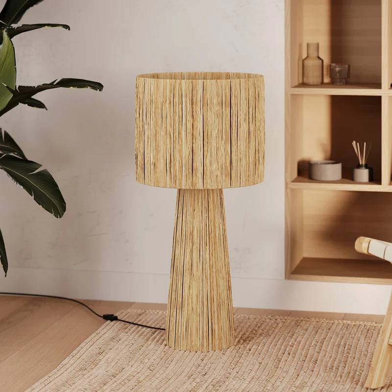 Grande lampe Soléa en feuille de palmier