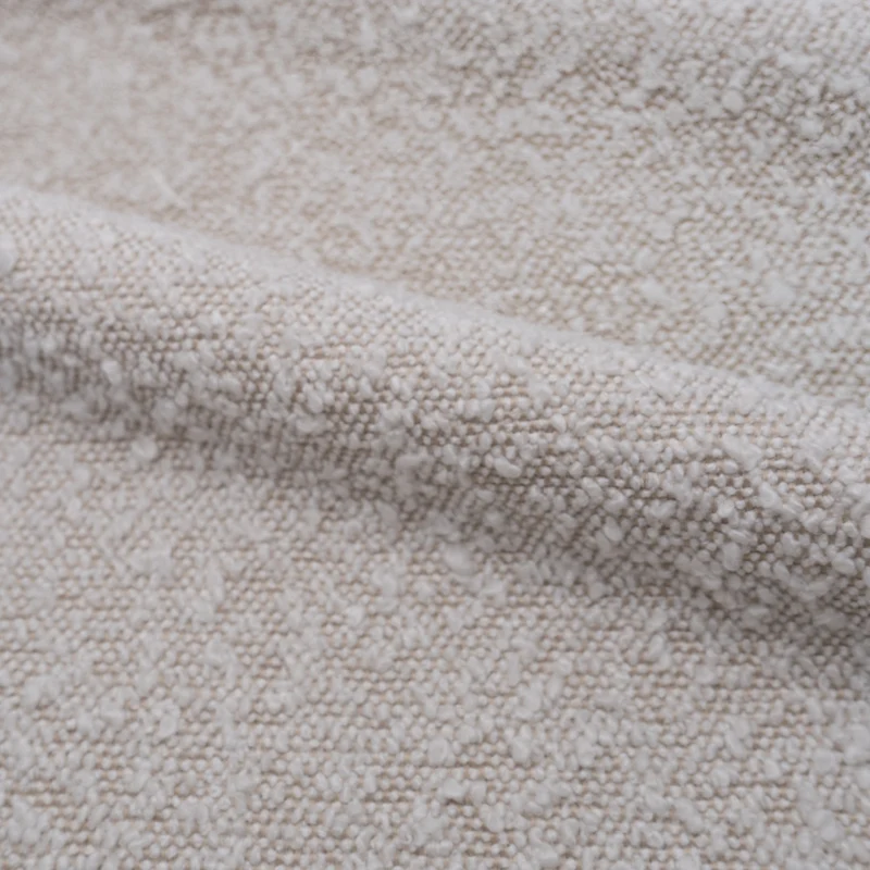 Fauteuil Ysé en tissu bouclé blanc
