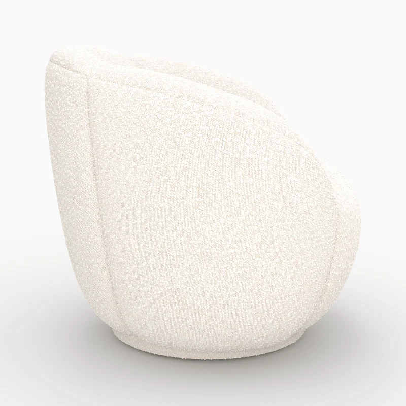 Fauteuil Ysé en tissu bouclé blanc