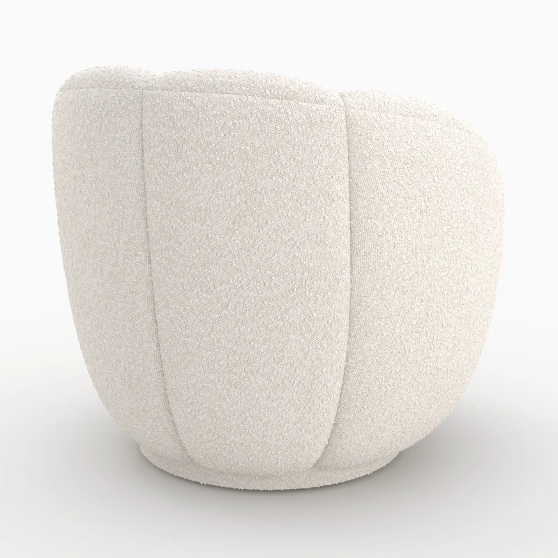 Fauteuil Ysé en tissu bouclé blanc