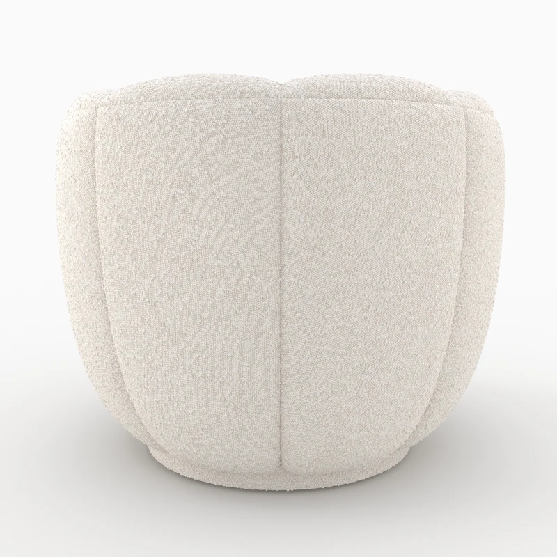 Fauteuil Ysé en tissu bouclé blanc