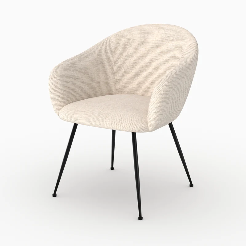 Fauteuil Socky en tissu blanc