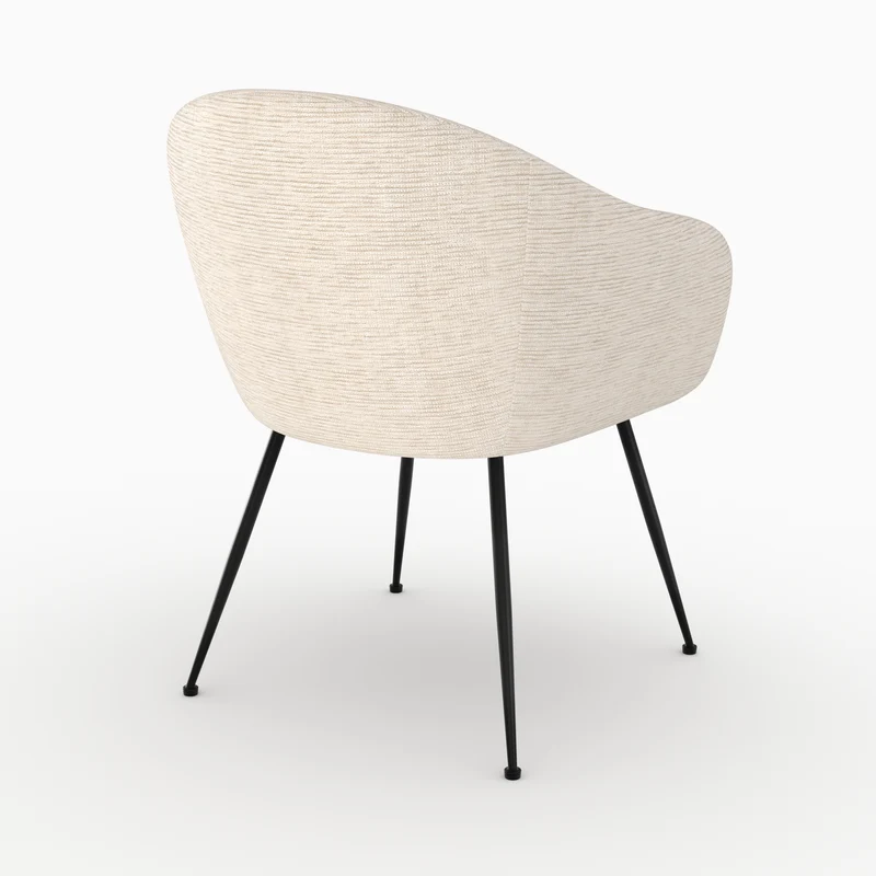 Fauteuil Socky en tissu blanc