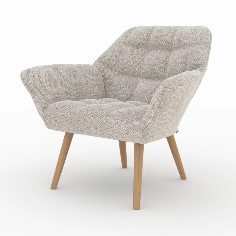 Fauteuil Simba en tissu gris clair