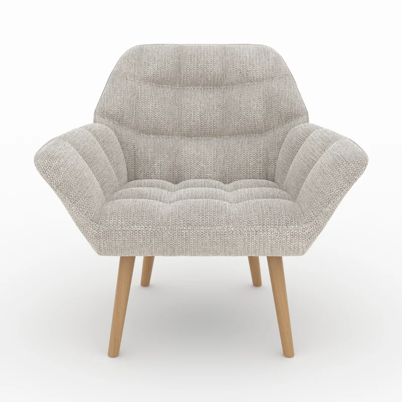 Fauteuil Simba en tissu gris clair