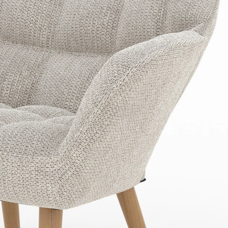 Fauteuil Simba en tissu gris clair