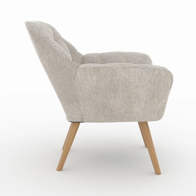 Fauteuil Simba en tissu gris clair