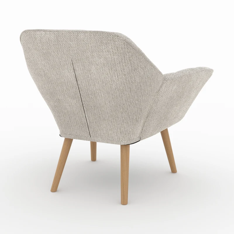 Fauteuil Simba en tissu gris clair