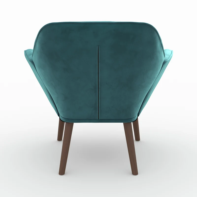 Fauteuil Simba en velours bleu canard