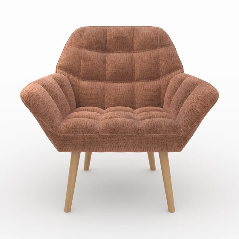 Fauteuil Simba en tissu rouge ancien