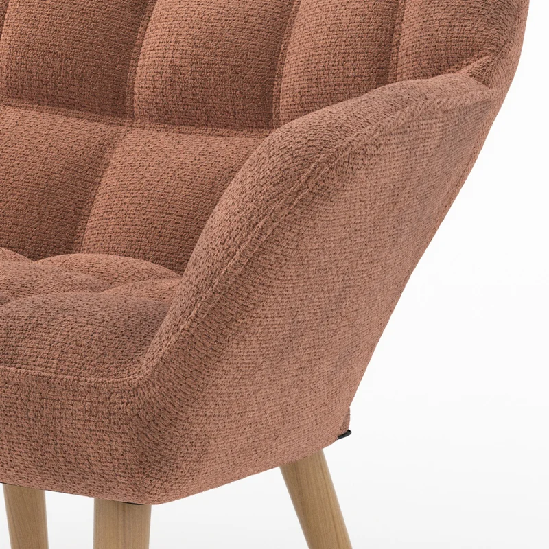 Fauteuil Simba en tissu rouge ancien