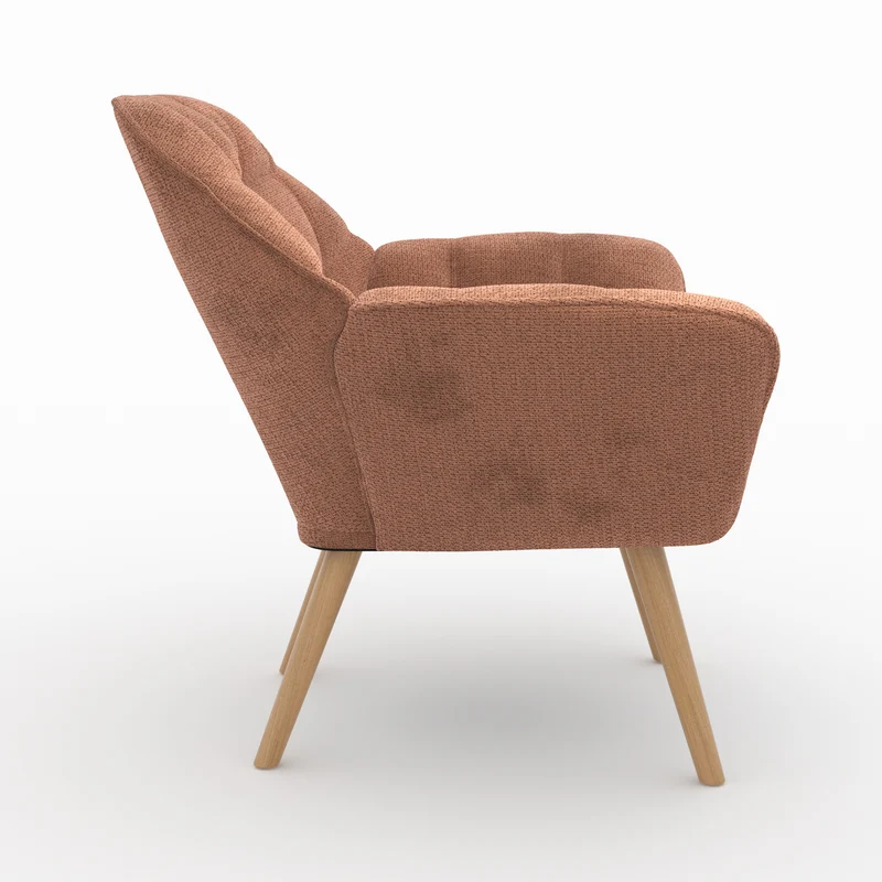 Fauteuil Simba en tissu rouge ancien