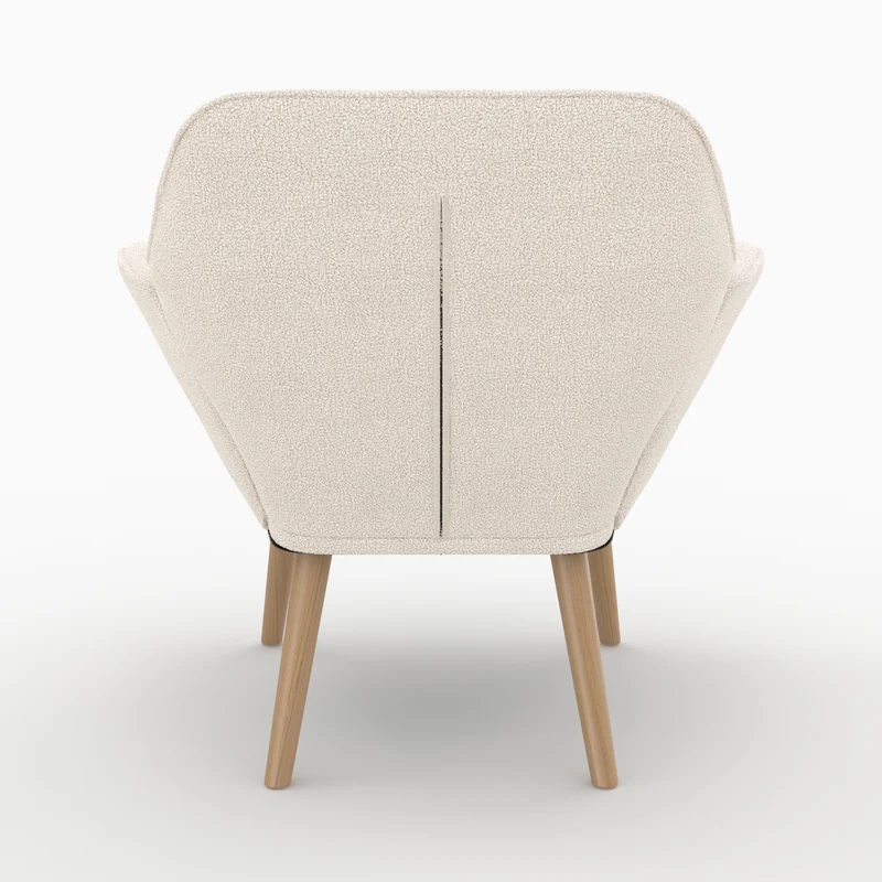 Fauteuil Simba en tissu bouclé blanc