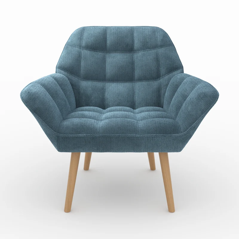 Fauteuil Simba en tissu bleu