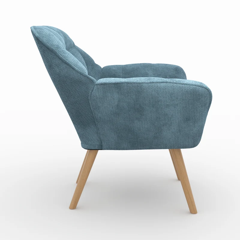 Fauteuil Simba en tissu bleu