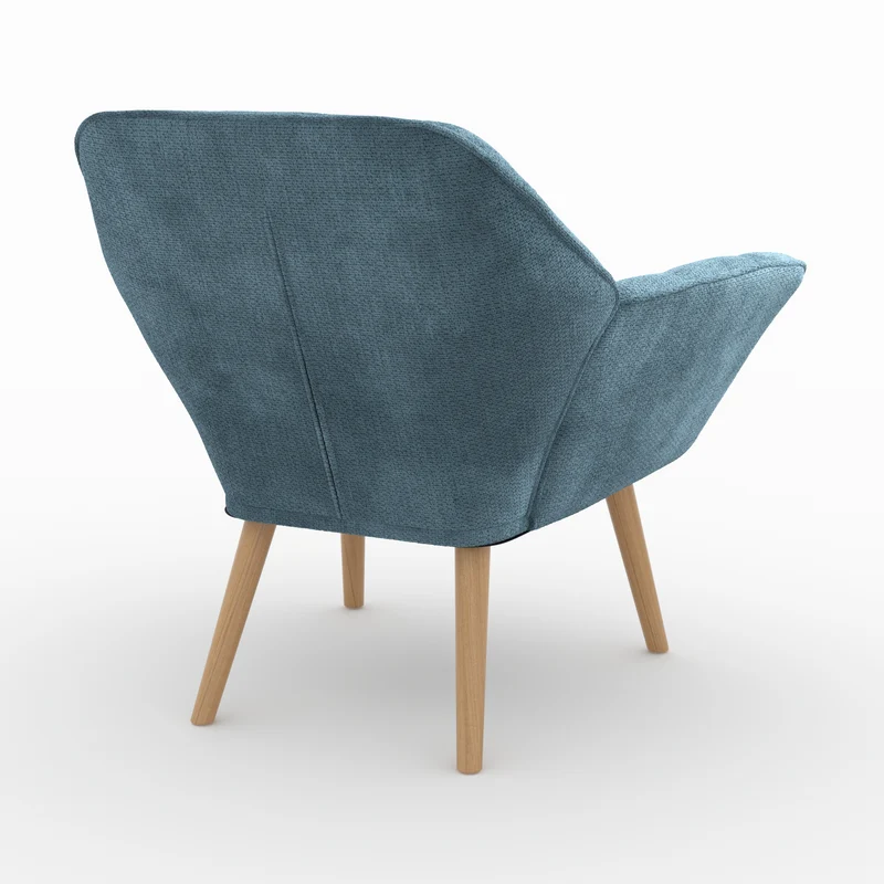 Fauteuil Simba en tissu bleu