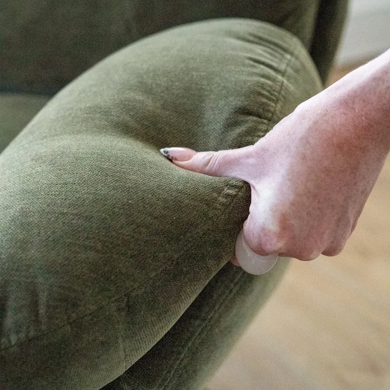 Fauteuil Ricci pivotant en tissu effet velours vert kaki