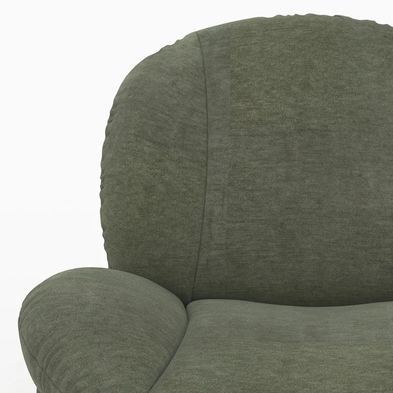 Fauteuil Ricci pivotant en tissu effet velours vert kaki