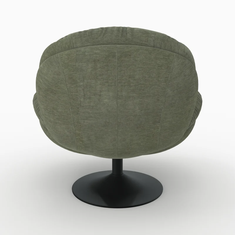 Fauteuil Ricci pivotant en tissu effet velours vert kaki