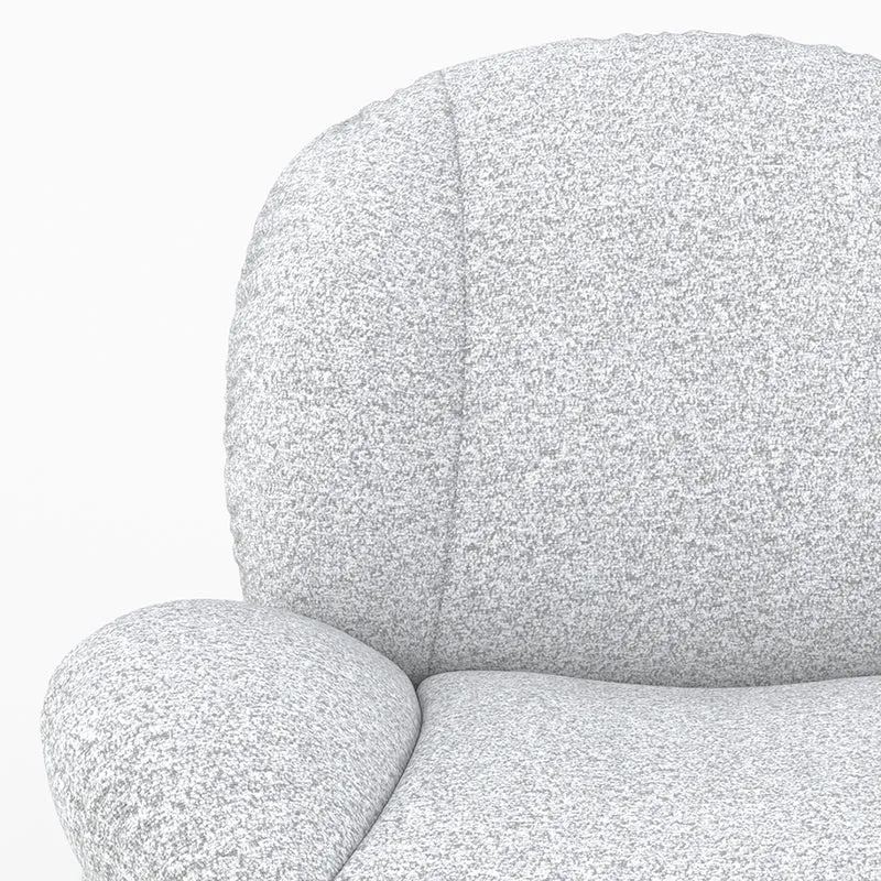 Fauteuil Ricci pivotant en tissu bouclé gris chiné