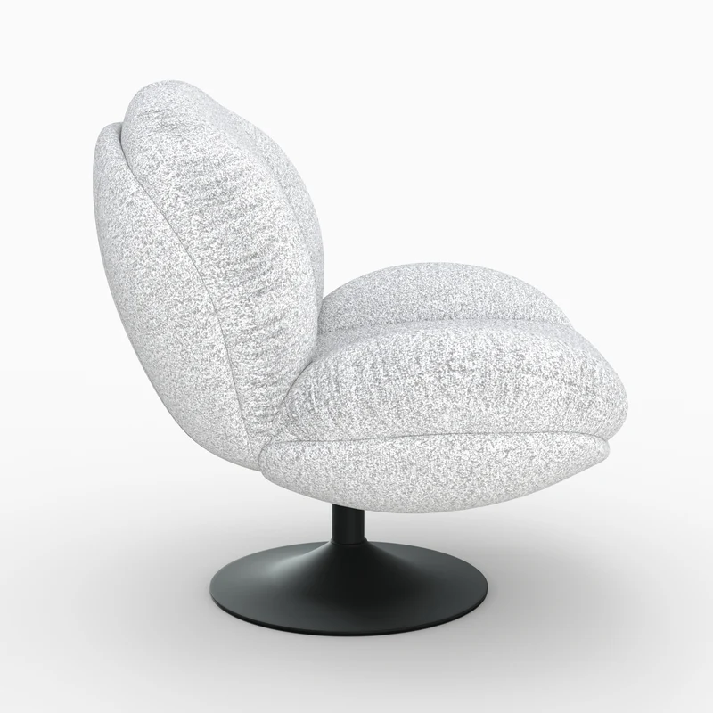 Fauteuil Ricci pivotant en tissu bouclé gris chiné