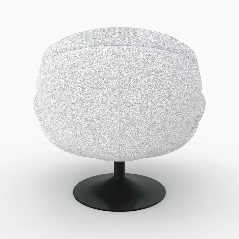 Fauteuil Ricci pivotant en tissu bouclé gris chiné