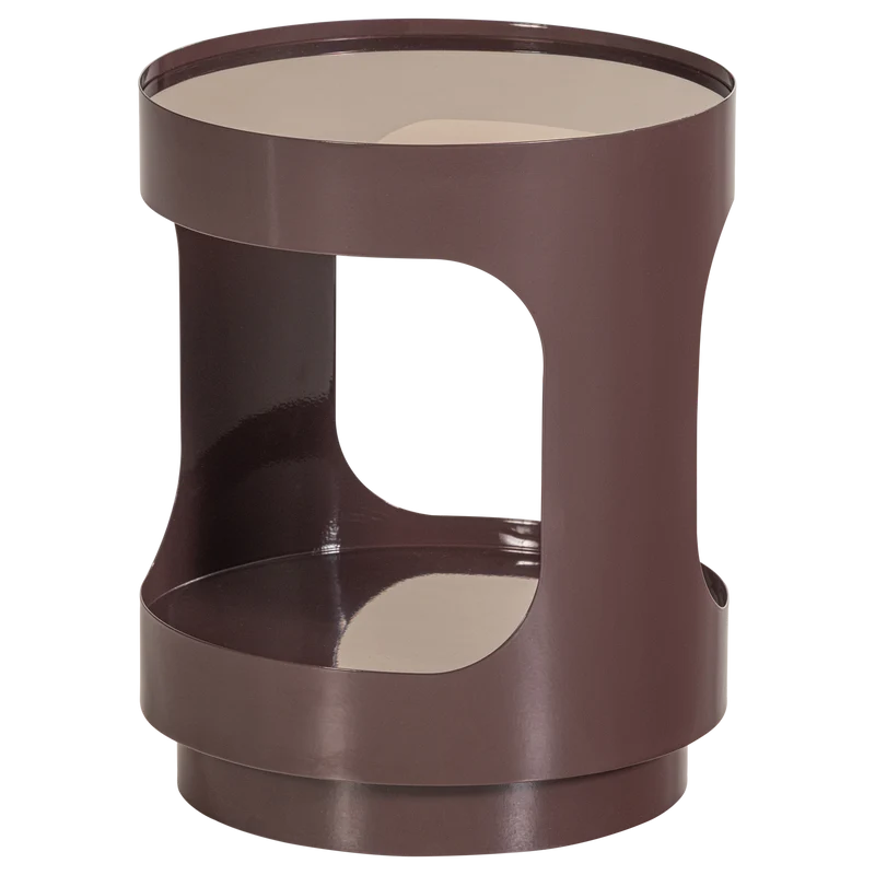 Sero bijzettafel metaal/glas bruin