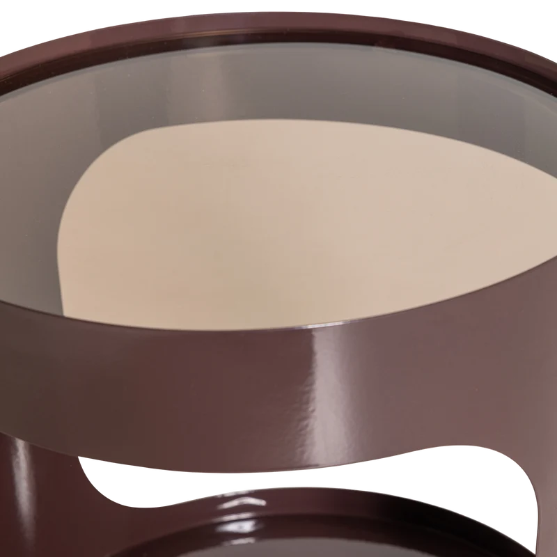 Sero bijzettafel metaal/glas bruin