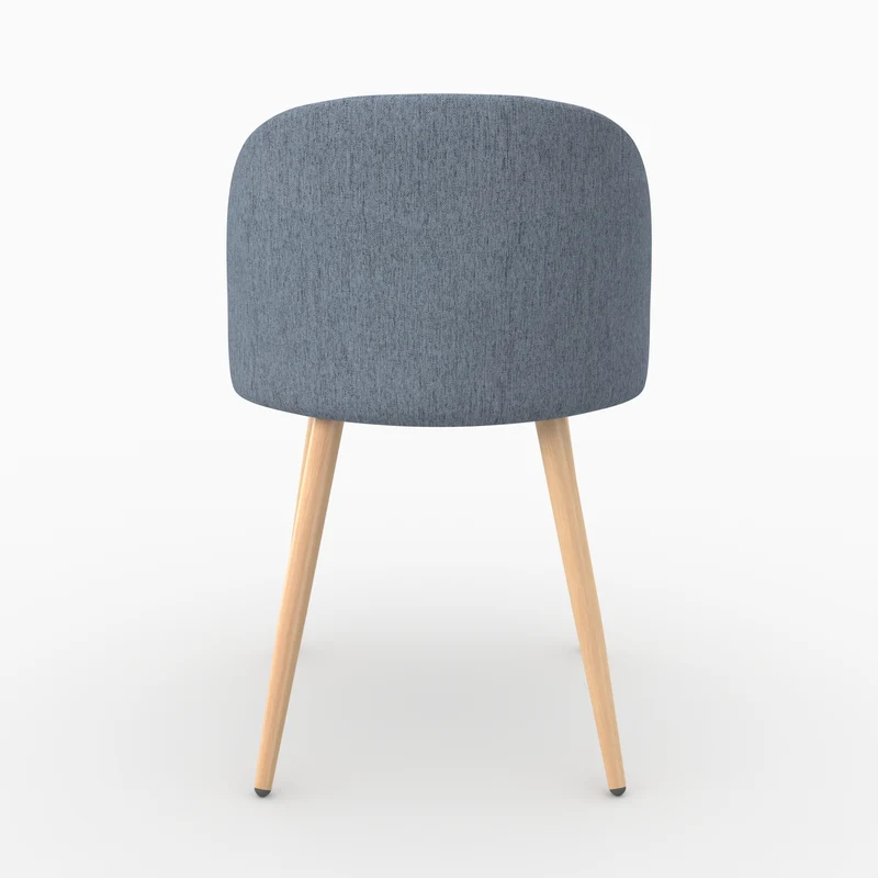Lot de 2 chaises Cozy en tissu bleu marine et pieds en métal marron