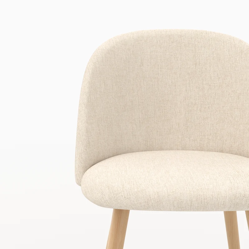 Lot de 2 chaises Cozy en tissu beige et pieds en métal marron