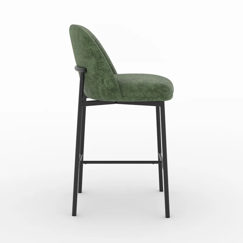 Lot de 2 chaises pour îlot central 67 cm Noah en tissu vert sapin