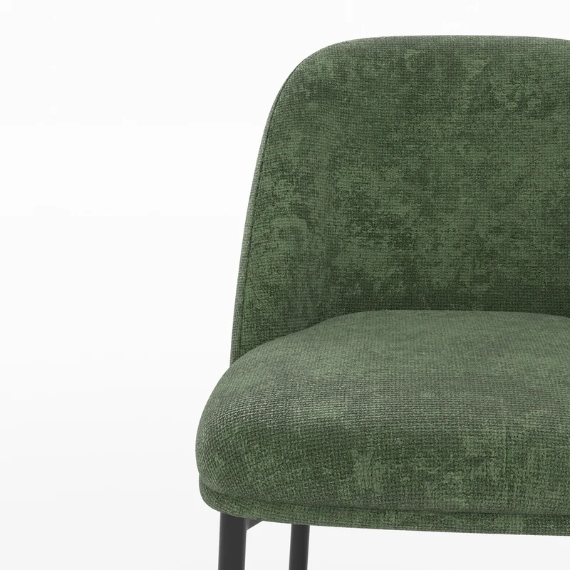 Lot de 2 chaises pour îlot central 67 cm Noah en tissu vert sapin