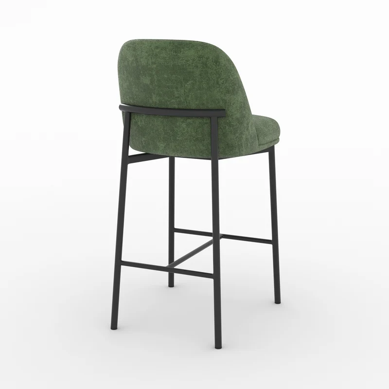 Lot de 2 chaises pour îlot central 67 cm Noah en tissu vert sapin