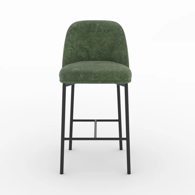 Lot de 2 chaises pour îlot central 67 cm Noah en tissu vert sapin