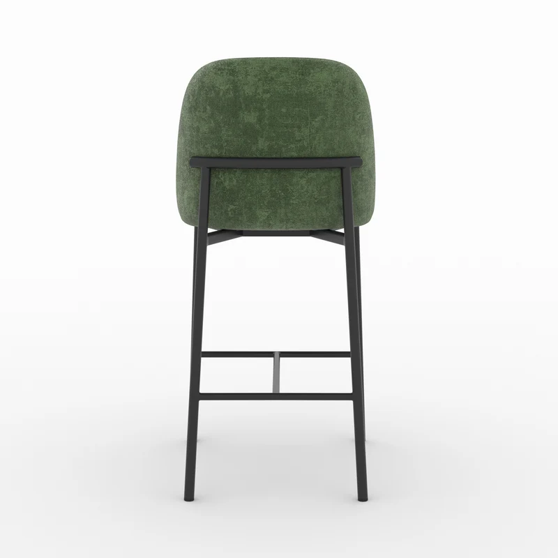 Lot de 2 chaises pour îlot central 67 cm Noah en tissu vert sapin