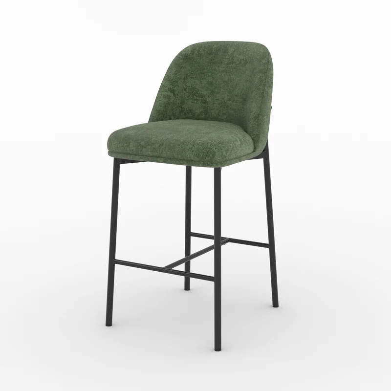 Lot de 2 chaises pour îlot central 67 cm Noah en tissu vert sapin
