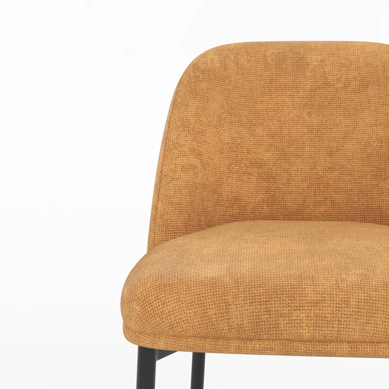 Lot de 2 chaises pour îlot central 67 cm Noah en tissu jaune moutarde