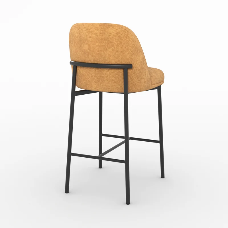 Lot de 2 chaises pour îlot central 67 cm Noah en tissu jaune moutarde
