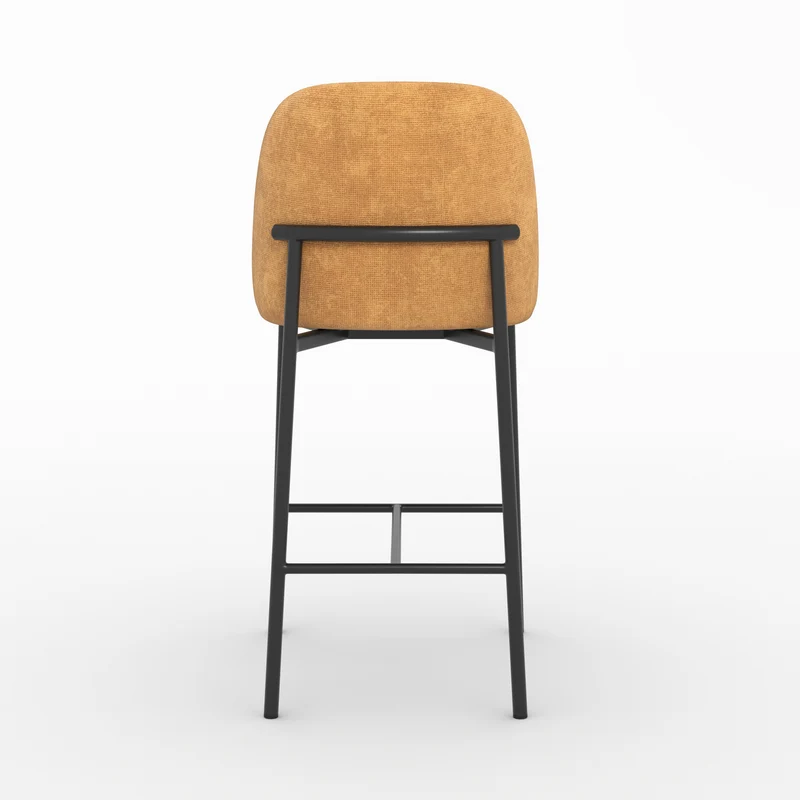 Lot de 2 chaises pour îlot central 67 cm Noah en tissu jaune moutarde