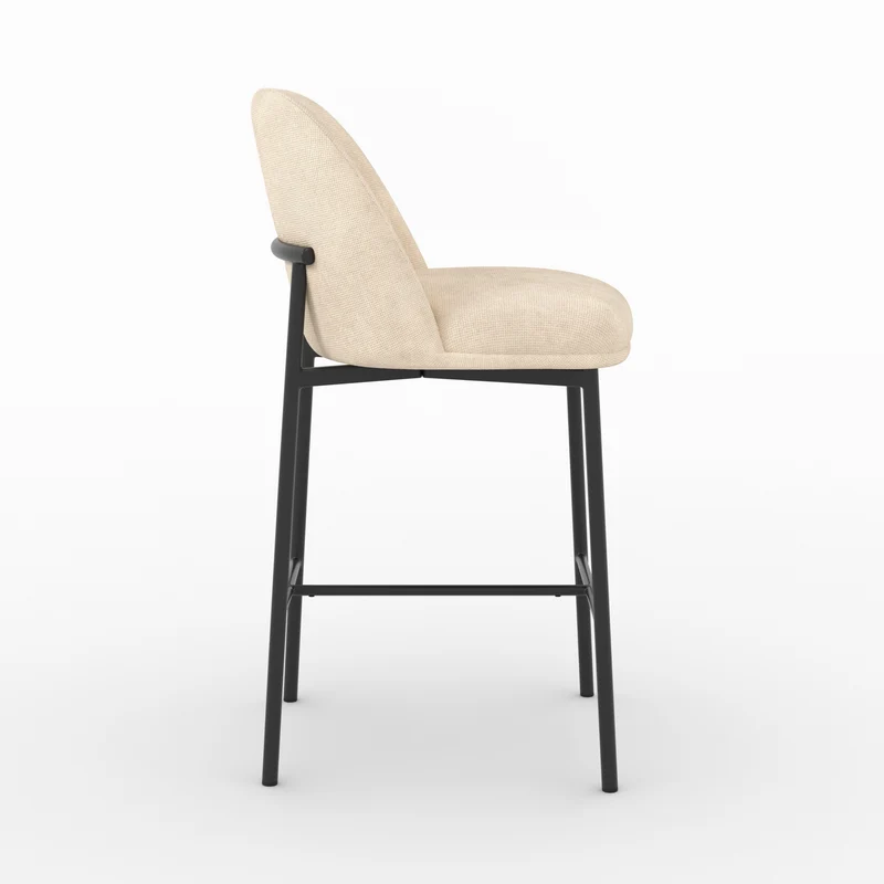 Lot de 2 chaises pour îlot central 67 cm Noah en tissu beige