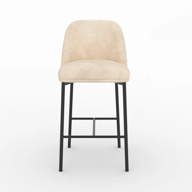 Lot de 2 chaises pour îlot central 67 cm Noah en tissu beige