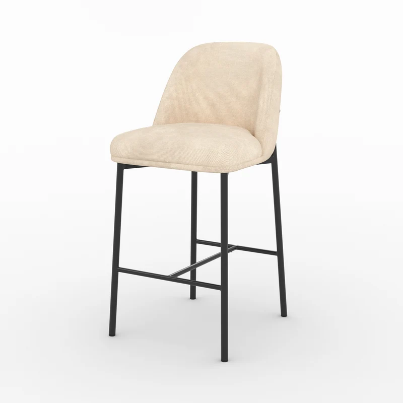 Lot de 2 chaises pour îlot central 67 cm Noah en tissu beige