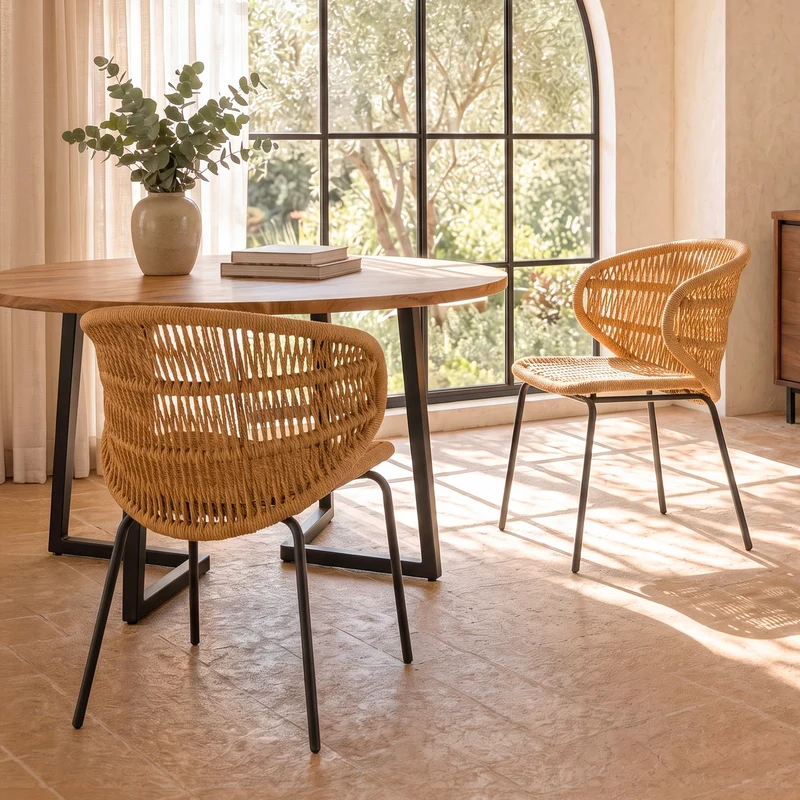 Lot de 2 chaises de jardin Lara en rotin synthétique