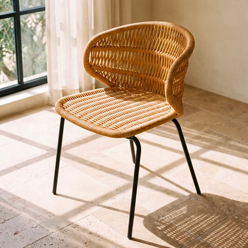 Lot de 2 chaises de jardin Lara en rotin synthétique