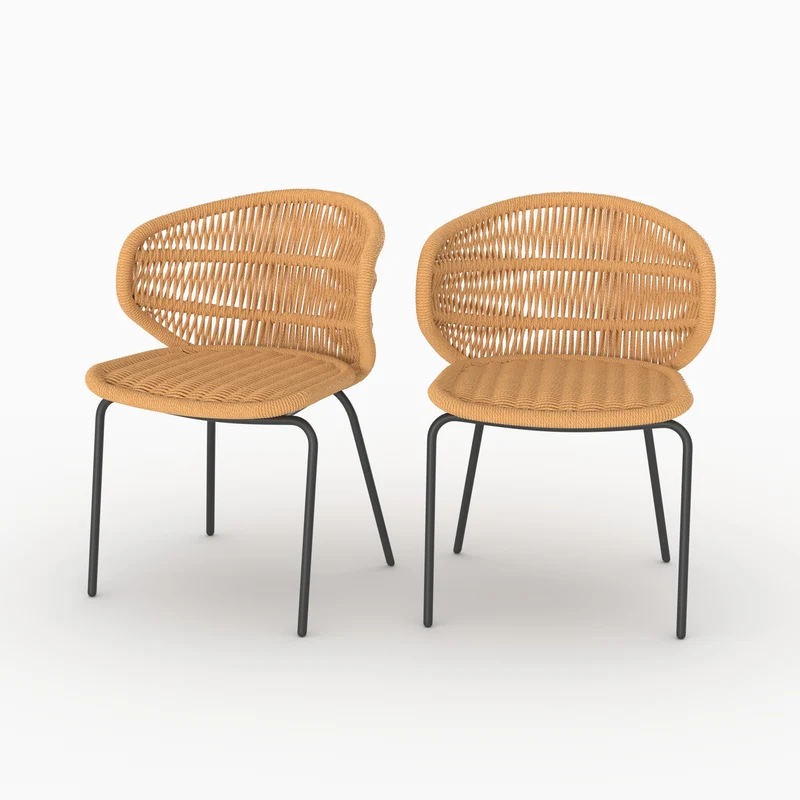Lot de 2 chaises de jardin Lara en rotin synthétique